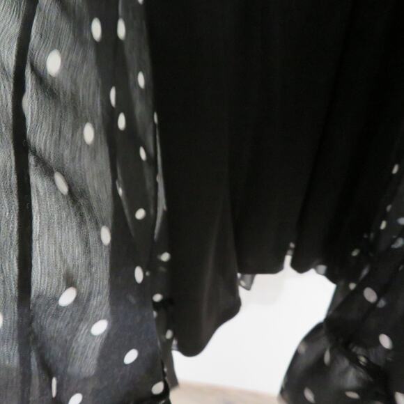 Sandra Darren 14 Black White Polka Dot Midi Dress Sleeveless - Picture 5 of 7